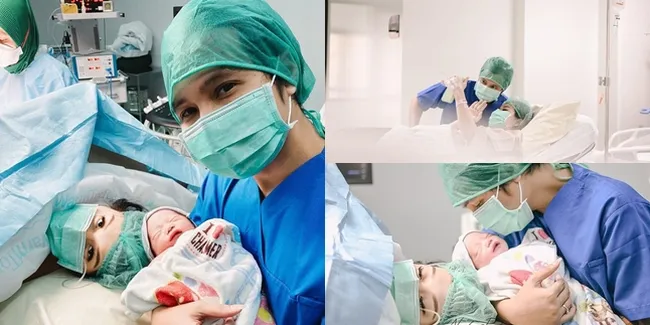 8 Potret Detik-Detik Kelahiran Anak Kedua Cherly Juno, Didampingi Suami Tercinta - Wajah Ganteng Buah Hati Curi Perhatian