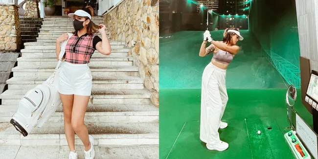 8 Potret Gaya Awkarin Saat Main Golf, Tampil Modis Selalu Kenakan Sepatu Putih