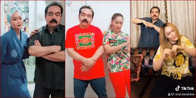 8 Potret Gemas Adam Suseno Suami Inul Daratista Main Tik Tok, Ada yang Ngesot Jadi Ular!
