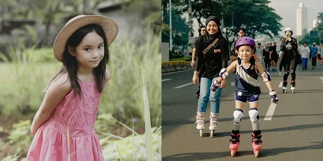 8 Potret Gempi Pertama Kali ke Car Free Day, Tampil Pakai Outfit Kembar dengan Gisella Anastasia - Asyik Main Sepatu Roda