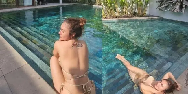 8 Potret Hot dan Awet Muda Wulan Guritno Pakai Bikini di Kolam Renang, Netizen: Nggak Pernah Makan Gorengan Ya?