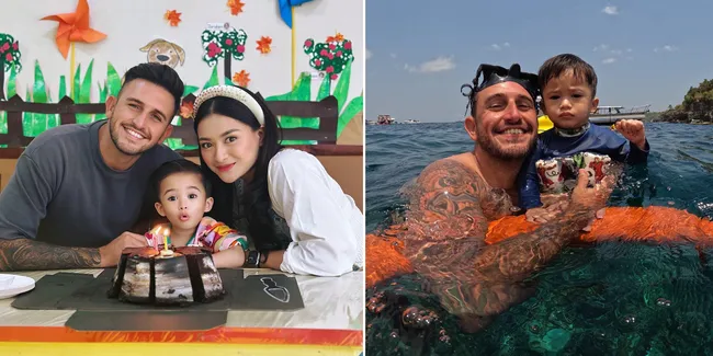 8 Potret Kedekatan Ladislao Tunangan Nathalie Holscher dengan Adzam, Disebut Sudah Cocok Jadi Ayah Sambung