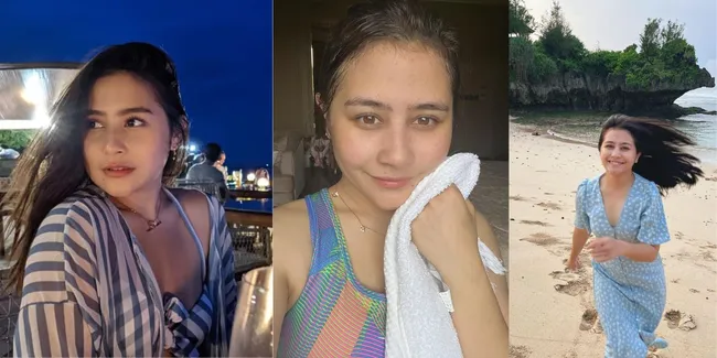8 Potret Keseruan Prilly Latuconsina Menikmati Liburan Ke Pantai, Bareface-nya Jadi Sorotan