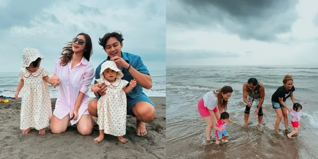 8 Potret Liburan Felicya Angelista Bareng Keluarga - Anaknya Asik Main Pasir