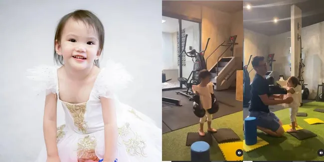 8 Potret Lucunya Baby Claire Ikut Olahraga Bareng Ayah, Boxing Day Pakai Sarung Tangan Tinju Kebesaran - Bahagia Banget