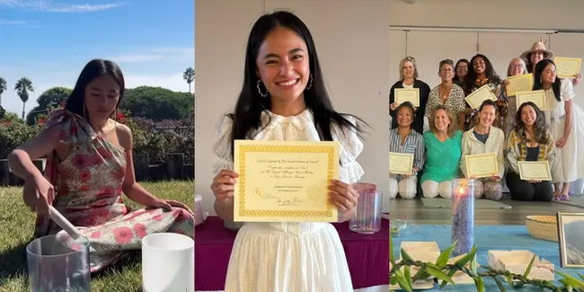 8 Potret Marshanda Pelatihan Sound Healing di Los Angeles, Dapat Sertifikat - Tampil Cantik Saat Kelulusan