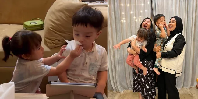 8 Potret Playdate Anak Asmirandah dan Irish Bella, Chloe Menyeka Bibir Air Saat Makan Bikin Gemas