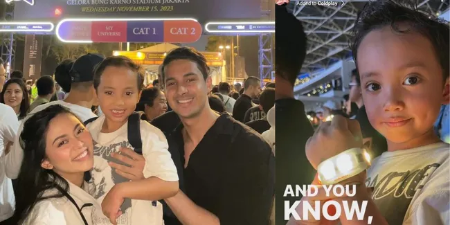 8 Potret Rachel Vennya Nonton Konser Coldplay Bareng Salim Nauderer dan Putra Sulungnya
