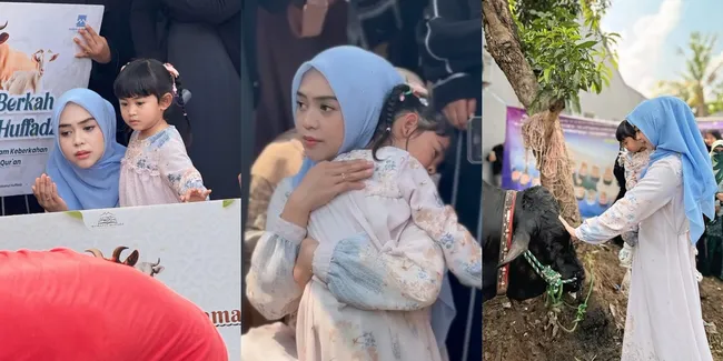 8 Potret Ria Ricis Ajarkan Makna Berbagi Lewat Kurban Kepada Moana: Jangan Takut Kehabisan Harta