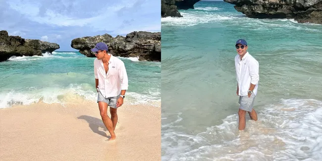 8 Potret Rino Soedarjo Mantan Pacar Gisella Anastasia Liburan ke Sumba, Tampan dan Curi Perhatian - Menikmati Indahnya Pantai
