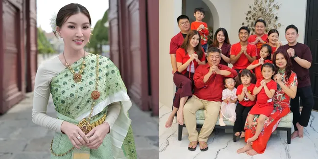 8 Potret Sarwendah Rayakan Imlek Bersama Keluarga, Bagi-Bagi Angpao - Undang Barongsai