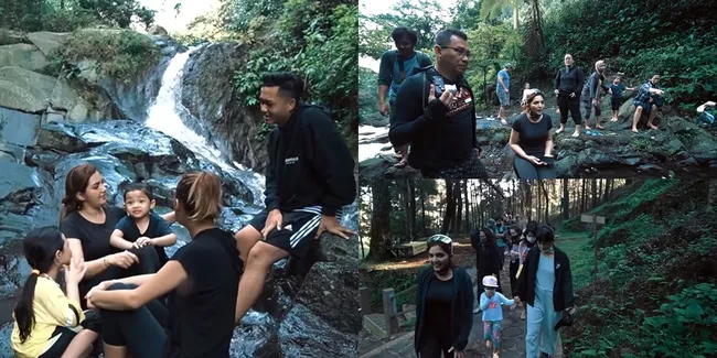 8 Potret Seru Keluarga Aurel Hermansyah Wisata Alam di Air Terjun, Rela Jalan Kaki Berjam-jam Demi Mandi di Sungai