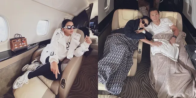 8 Potret Syahrini dan Reino Barack 'Pulang Kampung' ke Jepang, Naik Pesawat Pribadi - Begitu Tiba Langsung Belanja