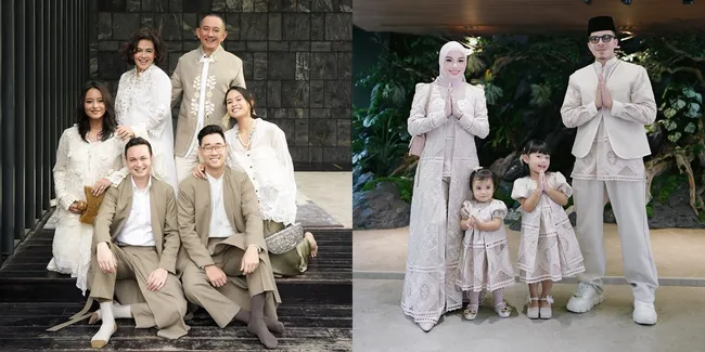 9 Potret Baju Lebaran Keluarga Artis yang Kompak, dari Tampilan Elegan Hingga Glamor