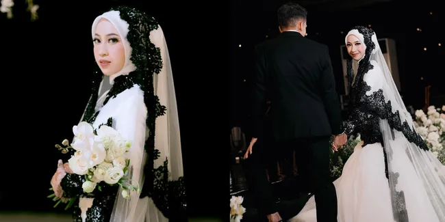 9 Potret Detail Gaun Resepsi Adiba Khanza, Warna Anti Mainstream - Rancangan Ivan Gunawan