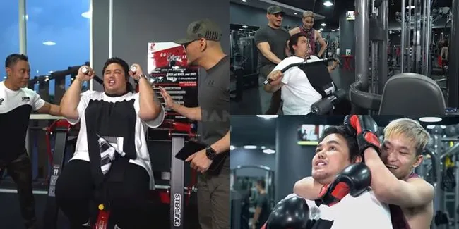 9 Potret Ivan Gunawan Nge-Gym, Ditantang Turunkan Berat Badan - Khawatirkan Dagu 'Baru' Saat Boxing Lawan Azka Corbuzier