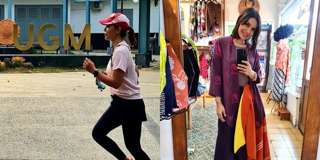9 Potret Liburan Najwa Shihab di Yogyakarta, Lari Pagi di UGM - Selfie Pakai Baju Unik