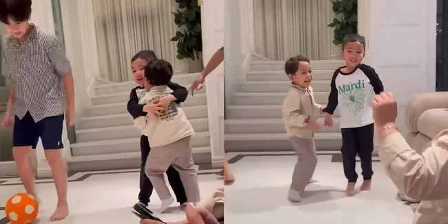 Abang L Anak Lesti Kejora Antusias dan Happy Main Bola Bareng Rayyanza