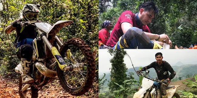 Aksi Darius Sinathrya Naik Motor Trail, Keren dan Gahar!