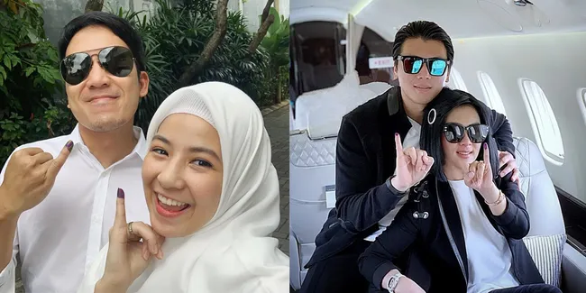 Antusias Pemilu, Begini Potret Selebritis Nyoblos Bareng Pasangan