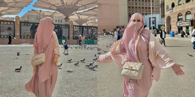 Beda Agama Dengan Sang Adik, Potret Cantik Adelia Putri Kakak Shandy Aulia Pakai Cadar Saat Umrah - Aura Cantiknya Terpancar