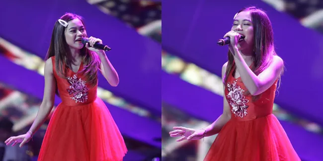 Bergaun Merah, Intip 10 Pesona Rara LIDA Saat di Atas Panggung Konser 'Luar Biasa Viral Ambyar