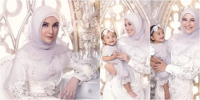 Bergaun Serba Putih, Shireen Sungkar dan Baby Hawwa Makin Cantik