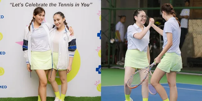Berpasangan Dengan Syahnaz, 8 Potret Nagita Slavina Main Tenis - Netizen Salfok Kulit Tetap Glowing Meski Berkeringat 