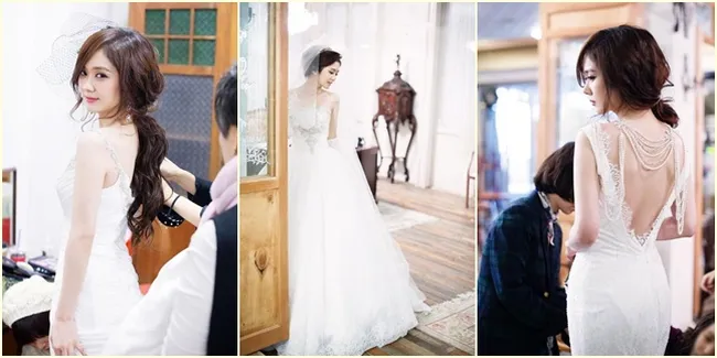 Cantiknya Jang Nara Dalam Balutan Busana Pengantin