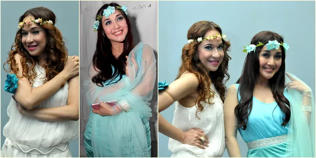 Cantiknya Paramitha Rusady dan Sylvana Herman Dengan Kostum Bunga