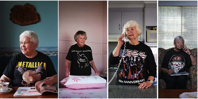 Dari Metal Sampai Punk, Begini Potret Para Nenek Dengan Kaos Band