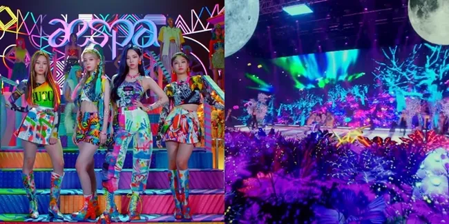 Deretan Foto Detail Panggung Spesial Debut aespa 'Black Mamba', Pakai Teknologi 'Augmented Reality'