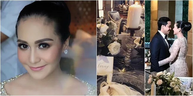 Detail Resepsi Pernikahan Marsha Tengker, Mewah Penuh Bunga Putih