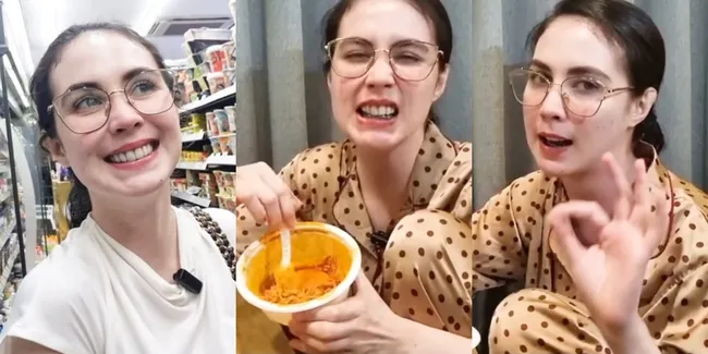 Dinas ke Korea, 10 Potret Arumi Bachsin Mukbang Mie Pedas di Malam Hari - Cantik Paripurna Meski Tampil Seadanya Pakai Piyama