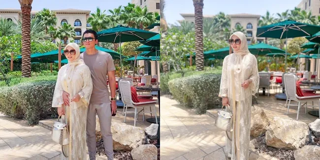 Disebut Beri 'Kode' Kehamilan, Sederet Foto Reino Barack Pegang Perut Syahrini Selama Liburan ke Dubai