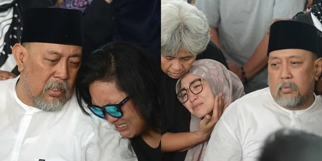 Ditemani Anak, Tangis Indro Warkop Pecah di Pemakaman Sang Istri