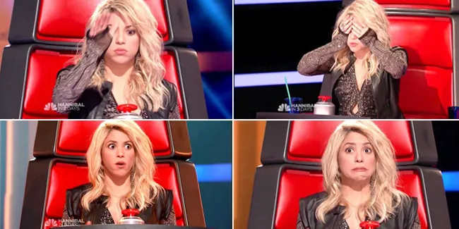 Ekspresi Lucu Shakira di The Voice