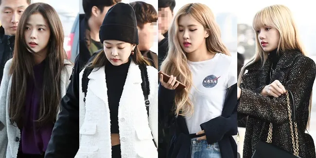 Fashion Airport Stylish Member BLACKPINK Berangkat Menuju Jakarta