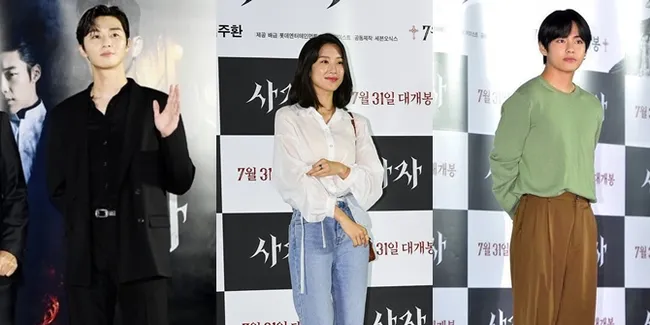 Fashion Casual V BTS Sampai Jang Hyuk di Premier Film 'THE DIVINE FURY'