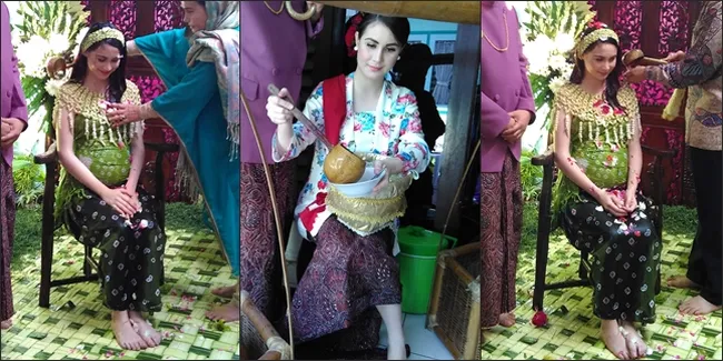 FOTO: Arumi Bachsin Lakukan Siraman 7 Bulanan, Cantik Berkebaya!