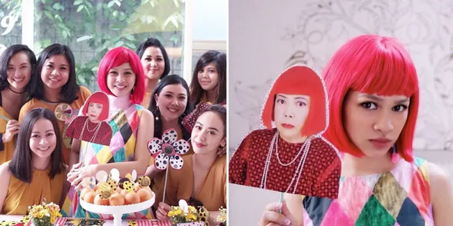 FOTO: Berambut Pink, Andien Gelar Baby Shower Penuh Warna
