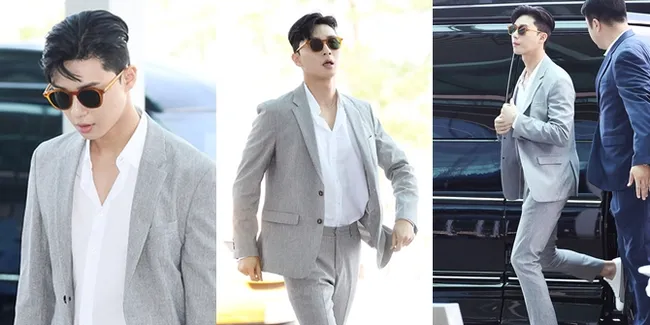 FOTO: Berangkat ke Inggris, Park Seo Joon Pilih Style Rapi Berjas