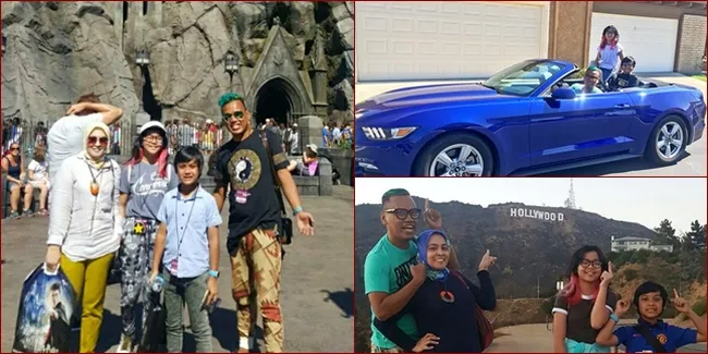 FOTO: Berkelas! Uya Kuya dan Keluarga Naik Mobil Mewah di Amerika