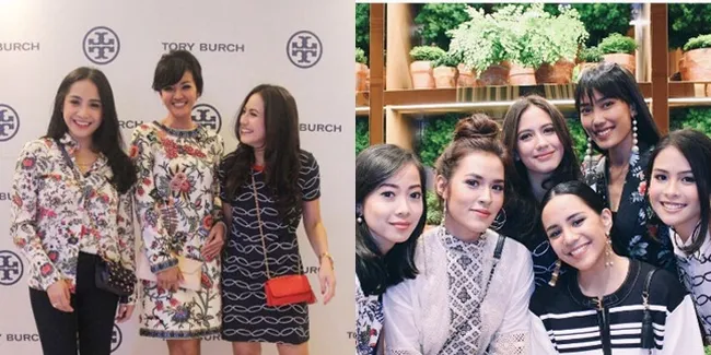 FOTO Bertabur Seleb Sosialita! Raisa - Nagita di Event Tory Burch