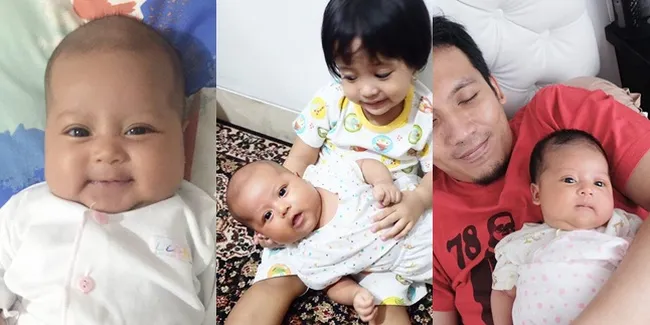 FOTO: Berusia 2 Bulan, Baby Miskha Putri Desta Makin Cantik Imut