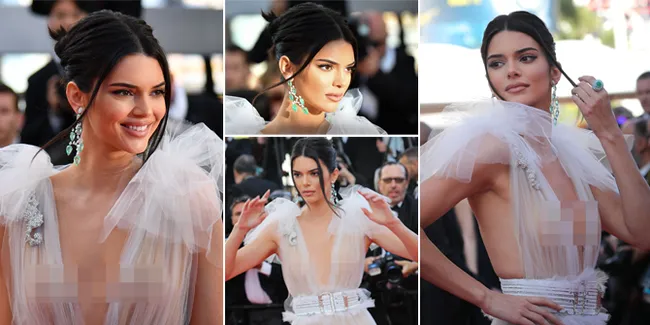 FOTO: Braless, Kendall Jenner Umbar Segalanya di Cannes 2018
