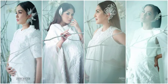 FOTO: Cantik Bak White Queen, 4 Bumil Cantik Pemotretan Kehamilan