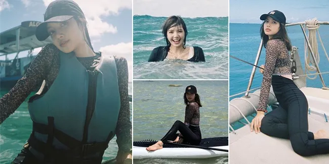 FOTO: Cantik Tanpa Makeup, Lisa BLACKPINK Berenang & Basah-Basahan di Hawaii