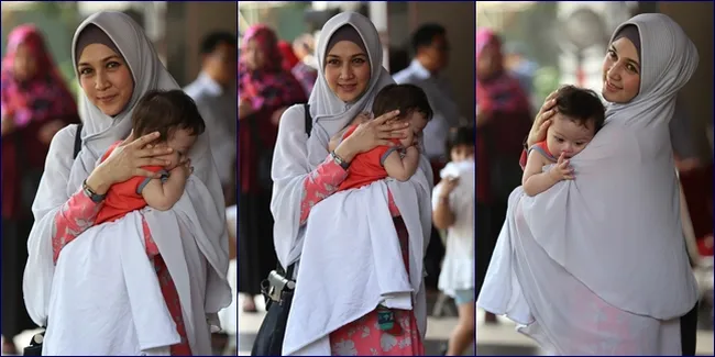 FOTO: Cantik Teduh! Dina Lorenza Saat Pakai Syar'i Serba Pastel