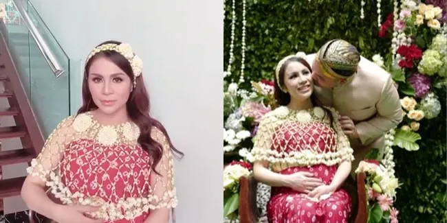 Foto Cantiknya Momo Geisha di Acara 7 Bulanan, Dicium Suami 